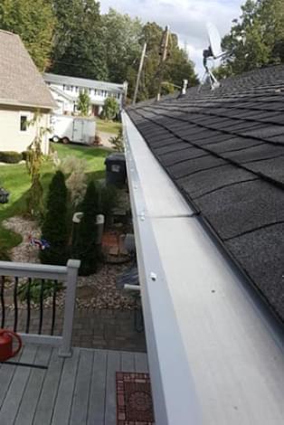 Gutter protection installed on an American home